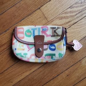 D&B Block Letter canvas change purse w/ snap close